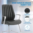 Scranton & Co Black Fabric Visitor Chair with Chrome Sled Base