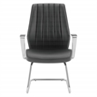 Scranton & Co Black Fabric Visitor Chair with Chrome Sled Base