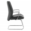 Scranton & Co Black Fabric Visitor Chair with Chrome Sled Base