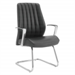 Scranton & Co Black Fabric Visitor Chair with Chrome Sled Base