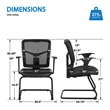 Scranton & Co Mesh Back Visitor Chair in Black Fabric GREENGUARD