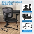 Scranton & Co Mesh Back Visitor Chair in Black Fabric GREENGUARD