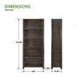 Scranton & Co 5-Shelf Bookcase in Burnt Ash Finish with Adjustable Shelves