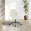 Scranton & Co Modern Office Chair in White Faux Leather Titanium Base