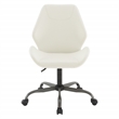 Scranton & Co Modern Office Chair in White Faux Leather Titanium Base