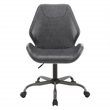 Scranton & Co Modern Office Chair in Black Faux Leather Titanium Base