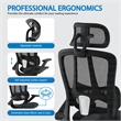 Scranton & Co Black Mesh Manager's Chair with Headrest and Chrome Base