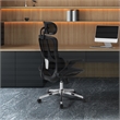 Scranton & Co Black Mesh Manager's Chair with Headrest and Chrome Base