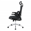 Scranton & Co Black Mesh Manager's Chair with Headrest and Chrome Base