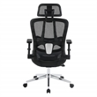 Scranton & Co Black Mesh Manager's Chair with Headrest and Chrome Base