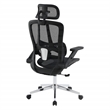 Scranton & Co Black Mesh Manager's Chair with Headrest and Chrome Base