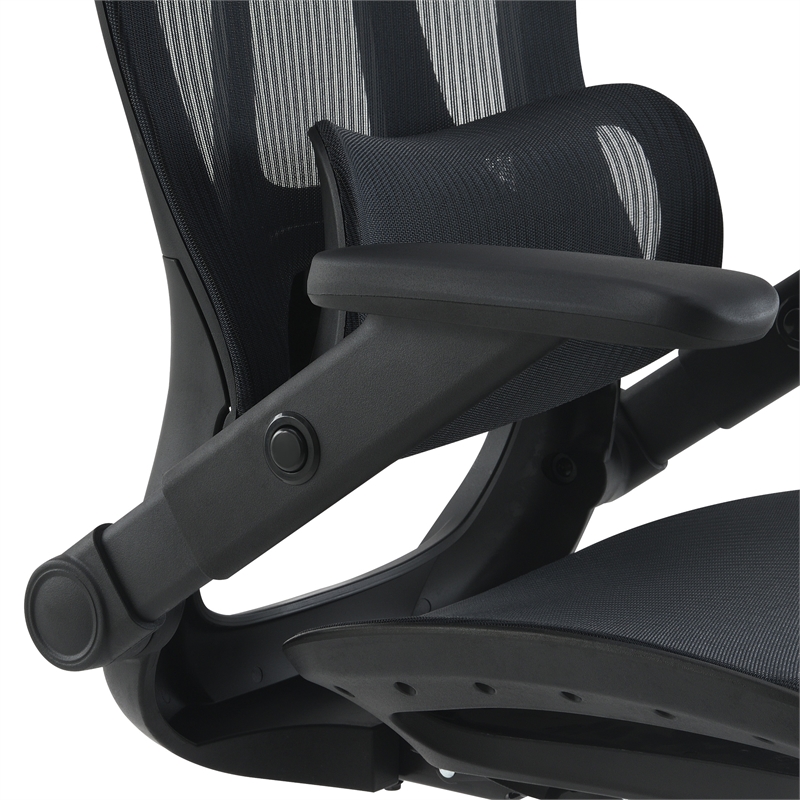 Scranton & Co Black Mesh Manager's Chair with Headrest and Chrome Base