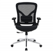 Scranton & Co Black Mesh Manager's Chair with 4D Flip Arms Chrome Base