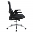 Scranton & Co Black Mesh Manager's Chair with 4D Flip Arms Chrome Base
