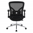 Scranton & Co Black Mesh Manager's Chair with 4D Flip Arms Chrome Base