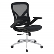 Scranton & Co Black Mesh Manager's Chair with 4D Flip Arms Chrome Base