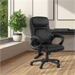 Scranton & Co Black Faux Leather Manager's Chair Padded Arms Nylon Base