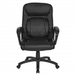 Scranton & Co Black Faux Leather Manager's Chair Padded Arms Nylon Base