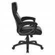 Scranton & Co Black Faux Leather Manager's Chair Padded Arms Nylon Base