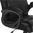 Scranton & Co Black Faux Leather Manager's Chair Padded Arms Nylon Base