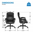 Scranton & Co Black Faux Leather Manager's Chair Padded Arms Nylon Base