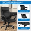 Scranton & Co Black Faux Leather Manager's Chair Padded Arms Nylon Base