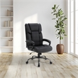 Scranton & Co High-Back Black Faux Leather Executive Chair Titanium Base