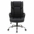 Scranton & Co High-Back Black Faux Leather Executive Chair Titanium Base