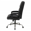 Scranton & Co High-Back Black Faux Leather Executive Chair Titanium Base