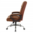 Scranton & Co High-Back Saddle Brown Faux Leather Executive Chair Titanium