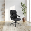 Scranton & Co Mid-Back Black Faux Leather Executive Chair Titanium Base