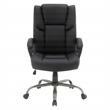 Scranton & Co Mid-Back Black Faux Leather Executive Chair Titanium Base