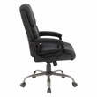 Scranton & Co Mid-Back Black Faux Leather Executive Chair Titanium Base