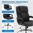Scranton & Co Mid-Back Black Faux Leather Executive Chair Titanium Base