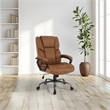 Scranton & Co Mid-Back Saddle Brown Faux Leather Executive Chair Titanium