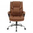 Scranton & Co Mid-Back Saddle Brown Faux Leather Executive Chair Titanium