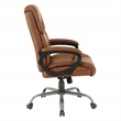 Scranton & Co Mid-Back Saddle Brown Faux Leather Executive Chair Titanium
