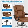 Scranton & Co Mid-Back Saddle Brown Faux Leather Executive Chair Titanium