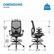 Scranton & Co ProGrid Mesh Back Drafting Chair with Black Mesh Seat