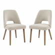 Scranton & Co Dining Chair in Linen White with Medium Oak Legs 2-Pack