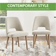 Scranton & Co Dining Chair in Linen White with Medium Oak Legs 2-Pack
