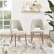 Scranton & Co Dining Chair in Linen White with Medium Oak Legs 2-Pack