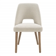 Scranton & Co Dining Chair in Linen White with Medium Oak Legs 2-Pack