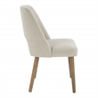 Scranton & Co Dining Chair in Linen White with Medium Oak Legs 2-Pack