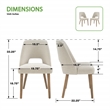 Scranton & Co Dining Chair in Linen White with Medium Oak Legs 2-Pack