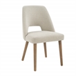 Scranton & Co Dining Chair in Linen White with Medium Oak Legs 2-Pack