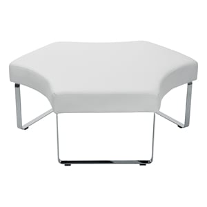 Scranton & Co Modular Lounge Module with Chrome Legs in White Dillon Fabric