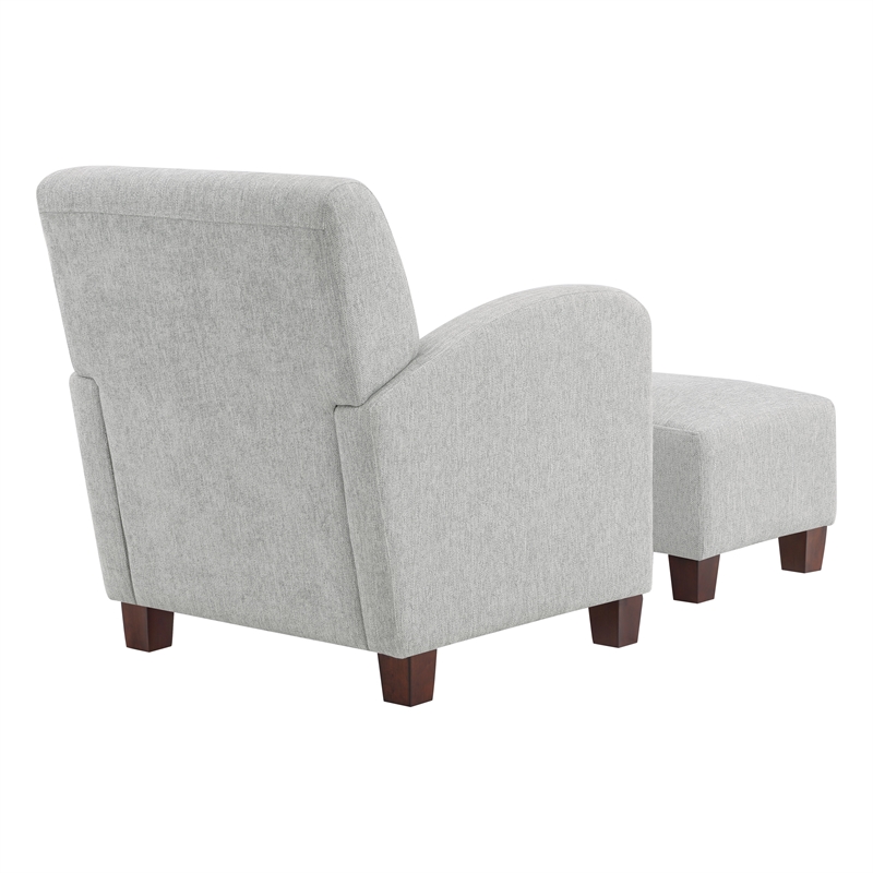 Scranton & Co Club Chair & Ottoman in Herringbone Smoke Gray Fabric