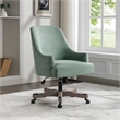 Scranton & Co Upholstered Office Chair in Mint Fabric with Rustic Wood Base