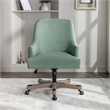 Scranton & Co Upholstered Office Chair in Mint Fabric with Rustic Wood Base
